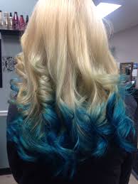 Blonde Hair With Blue Tips Blue Ombre Teal Blue Hair Blue Tips Hair Hair Dye Tips Blonde Hair With Blue Tips