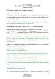 Igcse Poetry London Snow By Robert Bridges Poem Worksheets Answer Key Teaching Poetry Poetry Poems