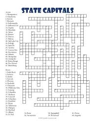 Hard crossword puzzles printable free. State Capitals Crossword