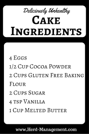 Gluten Free Homemade Chocolate Cake Ingredient List Cake Ingredients List Gluten Free Chocolate Cake Cake Recipe List