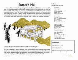 california gold rush sutter s mill worksheet education com