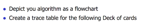 Solved Write An Algorithm For Sorting A Deck Of Cards