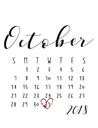 October 2018 Large Number Calendar Excel Calendar Desk Calendar Template Calendar Word