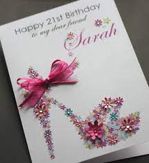 Handmade cards are also a great gift for christmas. Large A5 Handmade Personalised Floral Shoe Birthday Card Sister Friend Mum Handmade Birthday Cards 21st Birthday Cards Homemade Birthday Cards