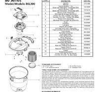 Shop-Vac Parts List for 86L300 Models (10 Gallon* Gray ...
