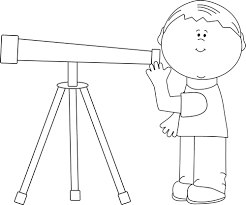 Black And White Boy Drawing Black And White Boy Looking Through Telescope White Boys Black And White Telescope