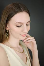 Faye Kim 18 Karat Gold Double Loop 2" Twist Earrings