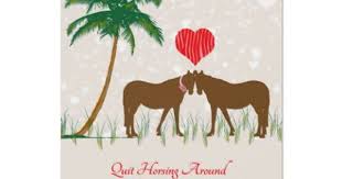 Horsing Around Valentine S Day Card With Horses Zazzle Com Horse Valentine Holiday Design Card Valentines Cards