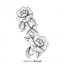 Flowers vector art free vector. Free Hand Drawn Baroque Flowers Svg Dxf Eps Png Vector Svg File Free Download