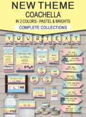 ثيم عيد الأضحى يحتوي على: Coachella Themed Party Printables Invitations Decorations Festival