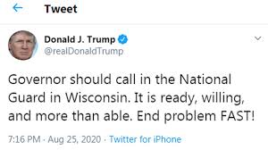Download all of trump's tweets. Wisconsin Should Call In Nat L Guard Pres Trump Tweets Hours After Evers Increases Deployment
