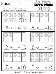 free addition let s make 10 worksheet free4classrooms