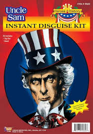 Uncle Sam Hero's In History 2 Piece Hat & Chin Beard Costume Accessory Kit