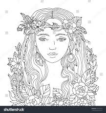 It is a great gift for anyone who loves weddings or that special bride to be. Pretty Elegant Girl With Flower Wreath Coloring Royalty Free Stock Vector 426114979 Avopix Com