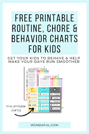 Weekly chore chart & more fillable forms, register and subscribe now! Free Editable Routine Behavior Chore Charts For Kids Wendaful Planning
