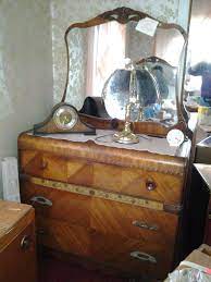 Antique Vintage Waterfall Art Deco Bedroom Set 1920 S1930 S 4 Pieces Antiquebedroom Furniture