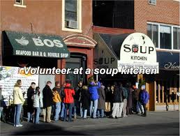 volunteer at a soup kitchen soup