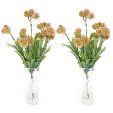 From eucalyptus and various green stems to fake ranunculus and berries. Amazon Com Lily Garden Mini Artificial Allium Bush Pack Of 2 Orange Home Kitchen