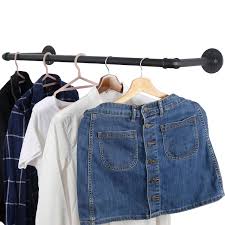 Pipe decor industrial pipe wall mounted clothing rack, commercial or residential wardrobe clothes display, heavy duty rustic vintage steel grey black metal garment bracket frame, 4 x 12 brackets 4.7 out of 5 stars 449 Amazon Com Webi Clothing Rack Wall Mount 24 Industrial Pipe Clothes Rack For Hanging Clothes Heavy Duty Iron Garment Rack Bar Retail Display Clothes Rod For Closet Laundry Room Black Home Kitchen