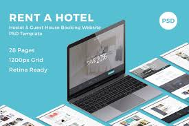 Rent A Hotel Hostel Guest House Booking Website Template Psd Website Template Design Hotel Booking Website Cool Websites