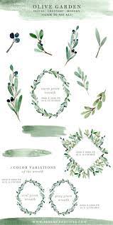 Watercolor Olive Clipart Olive Wreath Clipart Olive Branch Etsy In 2021 Floral Watercolor Background Garden Watercolor Olive Wreath