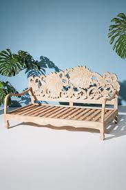 The canopy is removable this daybed is suitable for both indoor and outdoor use Get The Look Handcarved Lotus Indoor Outdoor Daybed Anthropologie Just Dropped Its Most Gorgeous Collection To Date So There Goes My Tax Return Popsugar Home Photo 59
