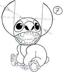 (step 2) lightly draw guidelines through the center. How To Draw Stitch From Lilo And Stitch With Easy Steps Drawing Tutorial How To Draw Step By Step Drawing Tutorials