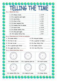 telling the time english esl worksheets for distance learning and physical classrooms