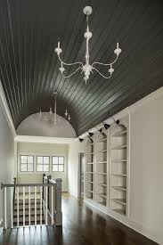 Black Barrel Hallway Ceiling With Shiplap Trim Cottage Entrance Foyer Barrel Ceiling Shiplap Trim Home
