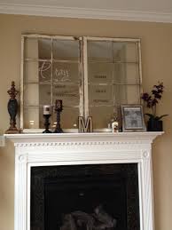 Re Purposed Window Frames To Cover The Awkward Tv Hole Above The Fireplace With Wall Writing Above Fireplace Ideas Living Room Decor Rustic Rustic Living Room