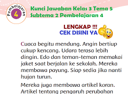 Halaman 1 yang dapat diceritakan dari gambar: Lengkap Kunci Jawaban Tematik Kelas 3 Tema 5 Subtema 2 Pembelajaran 4 Simple News Kunci Jawaban Lengkap Terbaru