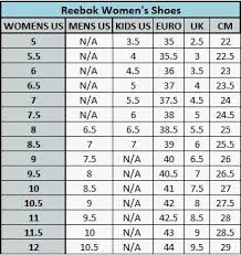 Reebok football shoes have been available for pretty a long time, making them the most reputable brand. Reebok Shoe Size Chart Sochim Com