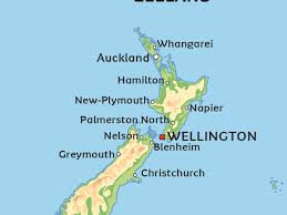 Boka med några klick på planetofhotels.com. Karta Over Nya Zeeland Se Till Exempel Huvudstaden Wellington Eller Auckland Och Queenstown