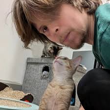 We finally adopted the promised kitten! Meet Miranda, named after the  Venezuelan patriot Francisco de Miranda. Our other kitty, Alexander, is  named after Alexander Hamilton—who once sent letters to Miranda. She's  already