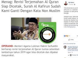 Faedah berharga dari surat al kafirun. Cek Fakta Hoaks Menteri Agama Revisi Surat Al Kafirun Cek Fakta Liputan6 Com