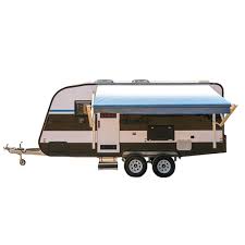 Motorized Retractable Rv Awning 21 X 8 Feet Blue Fade Aleko