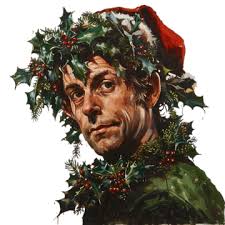 Festive Man With Holly Ring And Decorations, Man, Long Beard, Red Hat PNG  Transparent Image and Clipart for Free Download