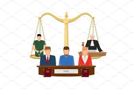Justice Concept With Scales Cartoon People Justice Concept