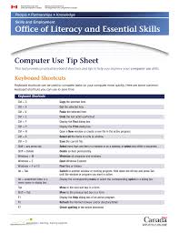 Hold right shift for eight seconds [turn filter. Office Of Literacy And Essential Skills Computer Use Tip Sheet Keyboard Shortcuts