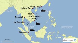 Tripadvisors singapur karte mit hotels, pensionen und hostels: Stepmap Kreuzfahrt Singapur Hongkong Landkarte Fur Asien