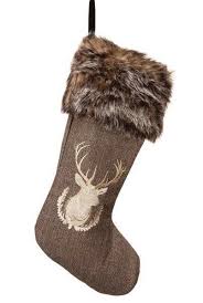 Fur Stocking W Deer Rustic Stocking Craft Fur Stockings