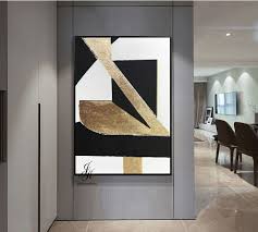 Abstract Black And Gold Acrylic Painting Abstract Painting Gold Leaf Art Geometric Acrylic Painting By Julia Kotenko Usd369 Juliakotenkoart Abstract Art Painting Techniques Gold Leaf Art Abstract Art Painting