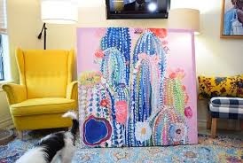 The led light creates a soft glow and has a handy on/off switch. Diy Cactus Art Tutorial Dream A Little Bigger