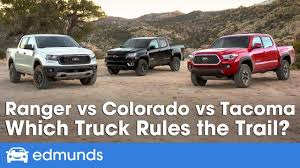 ford ranger vs toyota tacoma vs chevy colorado 2019 truck comparison test edmunds