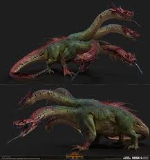 Dark Elf War Hydra By Tes Game Art 3d Cgsociety In 2020 Warhammer Dark Elves Fantasy Monster Dark Elf