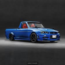 Virtual R34 Skyline GT-R “Sunny Ute” Seems Like a Cheap El Camino JDM Build  - autoevolution