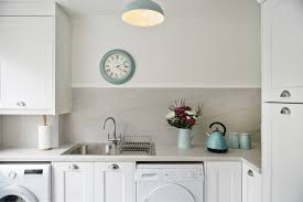 Upgrade to one of these for free: Shaker Style Kitchen In Lulworth Blue And White With Utility Room Contemporary Kitchen Cornwall By Kettle Co Kitchens Houzz Uk