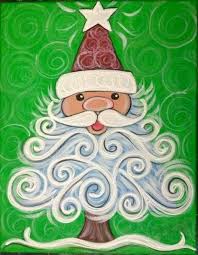 Cute Santa Canvas Paint Idea For Wall Decor Christmas Santa Claus Red White And Green C Christmas Canvas Christmas Paintings Christmas Paintings On Canvas