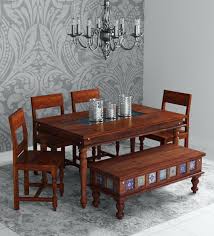 Yes, you can view all of our dining sets in rectangle, round, oval, square, or boat shape. Buy Siramika Solid Wood 6 Seater Dining Set With Bench In Honey Oak Finish Mudramark By Pepperfry Online Traditional 6 Seater Dining Sets Dining Furniture Pepperfry Product