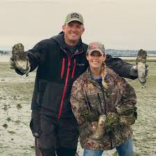 We harvested some oysters with Mark...